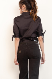Est'Seven :  Cotton blouse with bow Eilina | brown - img7