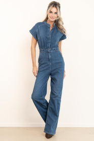 Est'Seven |  Denim stretch jumpsuit Haley | blue | Picture 6