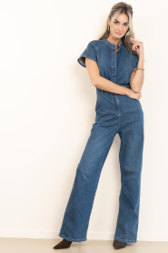 Est'Seven |  Denim stretch jumpsuit Haley | blue | Picture 4