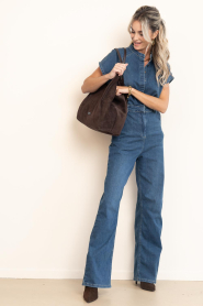 Est'Seven |  Denim stretch jumpsuit Haley | blue | Picture 3