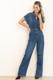 Est'Seven |  Denim stretch jumpsuit Haley | blue | Picture 5