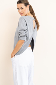 Est'Seven |  Soft cotton sweater Jayden | grey | Picture 2
