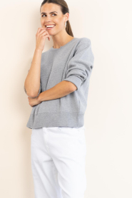 Est'Seven |  Soft cotton sweater Jayden | grey | Picture 5