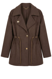 Est'Seven |  Coat with tie belt Ojacky | brown