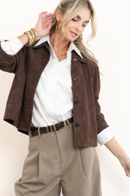 Est'Seven :  Small suede belt Athina | brown - img8