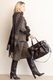 Club L'avenir |  Checked poncho Rhea | brown | Picture 4