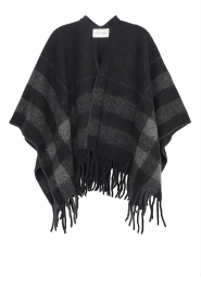 Club L'avenir |  Checked poncho Rhea | black