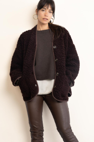 Club L'avenir |  Wool mix jacket Una | redbrown | Picture 2