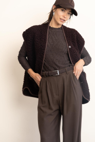 Club L'avenir |  Wol mix gilet Valey | red brown | Picture 4