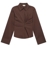 Club L'avenir |  Pleated fitted blouse Sora | red brown | Picture 1