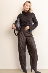 Club L'avenir |  Cotton wrap top Syf | brown | Picture 3
