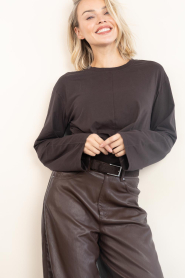 Club L'avenir |  Cotton wrap top Syf | brown | Picture 4