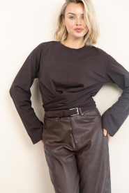 Club L'avenir |  Cotton wrap top Syf | brown | Picture 5