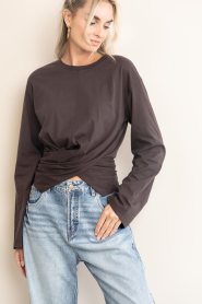 Club L'avenir |  Cotton wrap top Syf | brown | Picture 9
