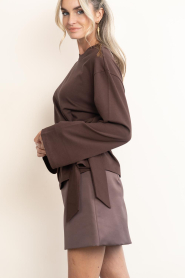 Club L'avenir |  Button wrap shirt Sina | brown | Picture 6