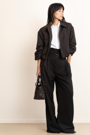 Club L'avenir |  Fitted trousers with detail Alayan | brown | Picture 2