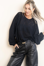 Herskind |  Lace top with batwing sleeves Caterina | black | Picture 2