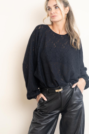 Herskind |  Lace top with batwing sleeves Caterina | black | Picture 6