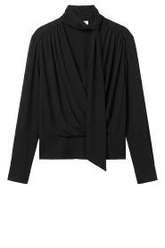 Herskind |  Silk blousewith scarf Juan | black | Picture 1