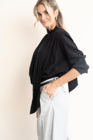 Herskind |  Silk blousewith scarf Juan | black | Picture 6