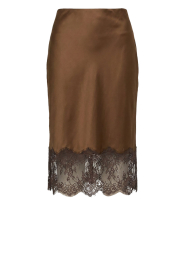 Herskind |  Satin skirt with lace Herbert | brown | Picture 1