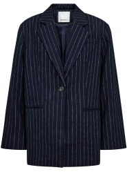Co'Couture |  Pinstripe wool blend blazer Naida | blue | Picture 1