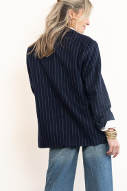 Co'Couture |  Pinstripe wool blend blazer Naida | blue | Picture 9