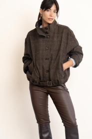Co'Couture |  Checked balloon Olva | brown | Picture 4
