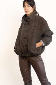 Co'Couture |  Checked balloon Olva | brown | Picture 5