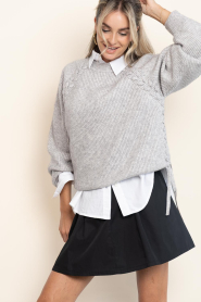 Co'Couture |  Knitted sweater Row | grey | Picture 1