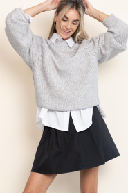 Co'Couture |  Knitted sweater Row | grey | Picture 2
