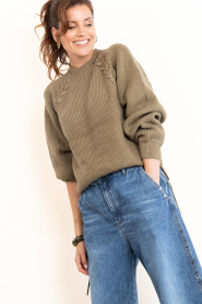 Co'Couture |  Braided sweater Rowl | green | Picture 2