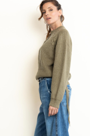 Co'Couture |  Braided sweater Rowl | green | Picture 6
