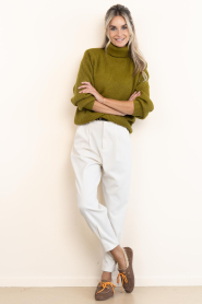 Co'Couture |  Knitted turtleneck Row | green | Picture 3