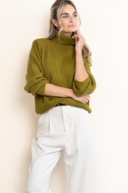 Co'Couture |  Knitted turtleneck Row | green | Picture 2