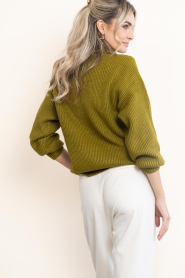 Co'Couture |  Knitted turtleneck Row | green | Picture 7