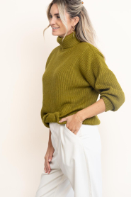 Co'Couture |  Knitted turtleneck Row | green | Picture 6