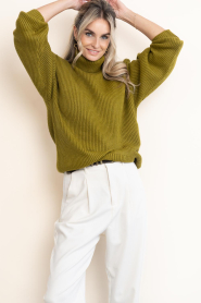 Co'Couture |  Knitted turtleneck Row | green | Picture 5