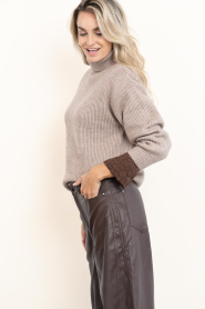 Co'Couture |  Knitted turtleneck Row | brown | Picture 6