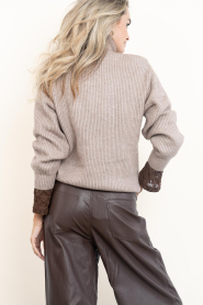 Co'Couture |  Knitted turtleneck Row | brown | Picture 7