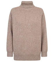 Co'Couture |  Knitted turtleneck Row | brown | Picture 1
