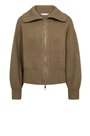 Co'Couture |  Knitted cardigan Row | green