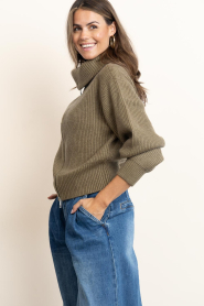 Co'Couture |  Knitted cardigan Row | green | Picture 6