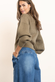 Co'Couture |  Knitted cardigan Row | green | Picture 7