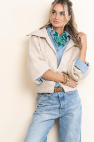 Co'Couture |  Knitted cardigan Row | natural | Picture 5