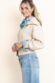 Co'Couture |  Knitted cardigan Row | natural | Picture 7