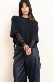 Co'Couture |  Soft pull up sweater Noomi | navy | Picture 4