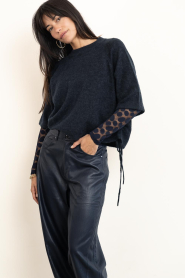 Co'Couture |  Soft pull up sweater Noomi | navy | Picture 5