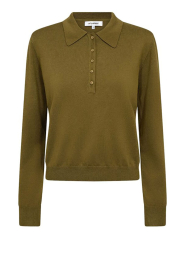Co'Couture |  Soft polo longsleeve | green | Picture 1