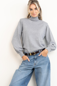 Co'Couture :  Soft turtleneck Cory | grey - img2